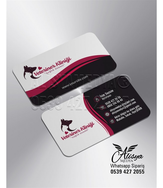 veteriner sektörü kartvizit, dalgalı kartvizit örneği, pet shop kartvizit örnekleri